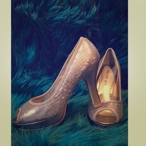 Silver sequins heels